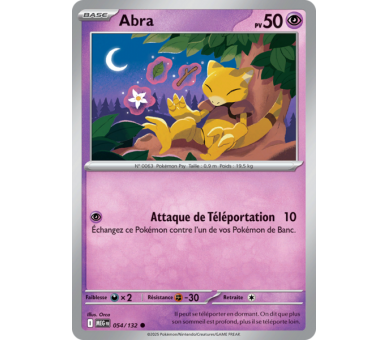 Abra Pv 50 054/132 - Carte Commune Reverse - Méga-Évolution