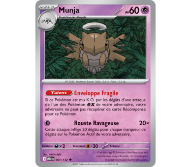 Munja Pv 60 61/132 - Carte Peu Commune Reverse - Méga-Évolution
