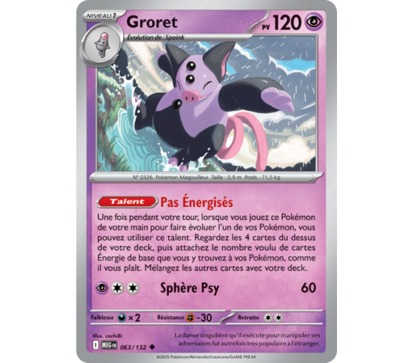 Groret Pv 120 63/132 - Carte Peu Commune Reverse - Méga-Évolution