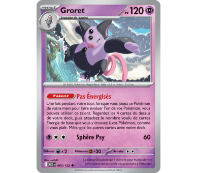 Groret Pv 120 63/132 - Carte Peu Commune Reverse - Méga-Évolution
