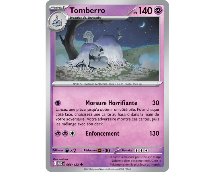 Tomberro Pv 140 66/132 - Carte Peu Commune Reverse - Méga-Évolution