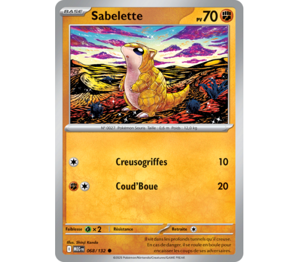 Sabelette Pv 70 068/132 - Carte Commune - Méga-Évolution