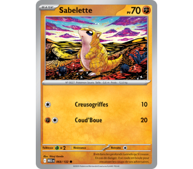 Sabelette Pv 70 068/132 - Carte Commune - Méga-Évolution