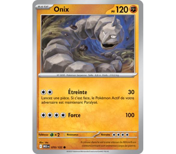 Onix Pv 120 070/132 - Carte Commune Reverse - Méga-Évolution