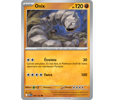 Onix Pv 120 070/132 - Carte Commune Reverse - Méga-Évolution