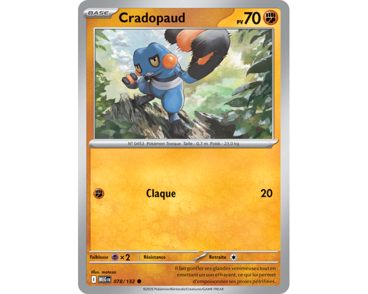 Cradopaud Pv 70 078/132 - Carte Commune Reverse - Méga-Évolution