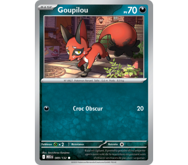 Goupilou Pv 70 89/132 - Carte Commune Reverse - Méga-Évolution