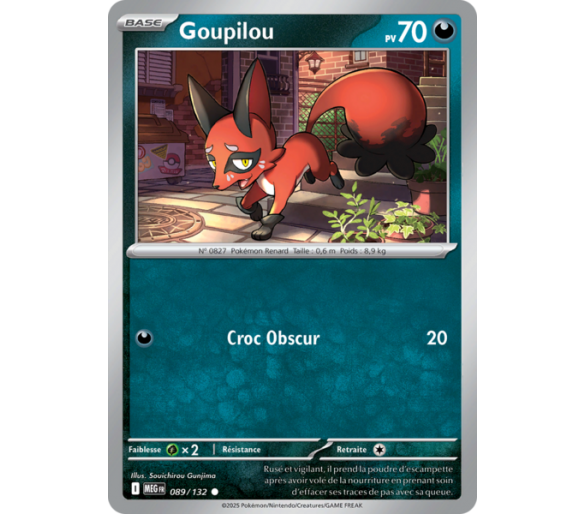 Goupilou Pv 70 89/132 - Carte Commune Reverse - Méga-Évolution