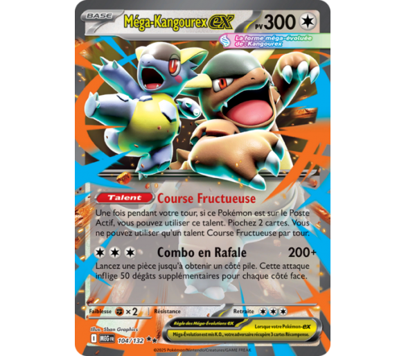 Méga-Kangourex-ex Pv 300 104/132 - Carte Double Rare - Méga-Évolution