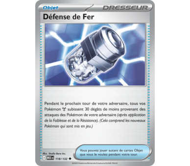 Objet Défense de Fer 118/132 - Carte Peu Commune Reverse - Méga-Évolution