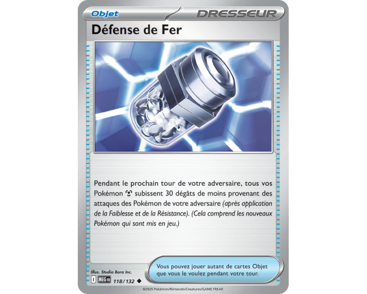Objet Défense de Fer 118/132 - Carte Peu Commune Reverse - Méga-Évolution