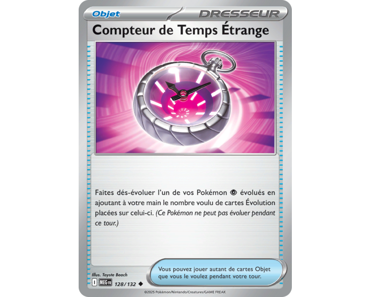 Objet Compteur de Temps Étrange 128/132 - Carte Peu Commune Reverse - Méga-Évolution