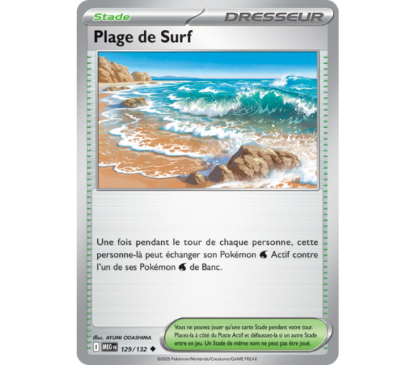 Stade Plage de Surf 129/132 - Carte Peu Commune Reverse - Méga-Évolution