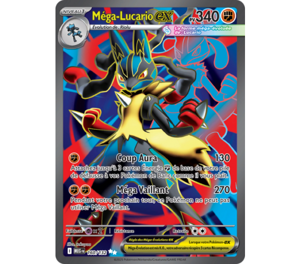 Méga-Lucario-ex Pv 340 160/132 - Carte Secrète Ultra Rare - Méga-Évolution