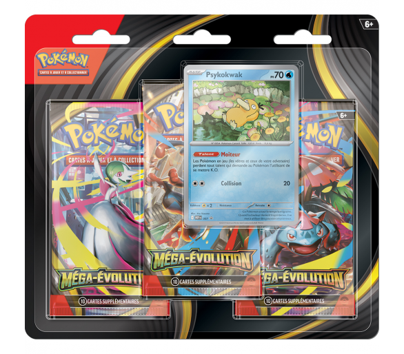 Pack de 3 Boosters Sous Blister Akwakwak- ME01 Méga-Évolution - FR