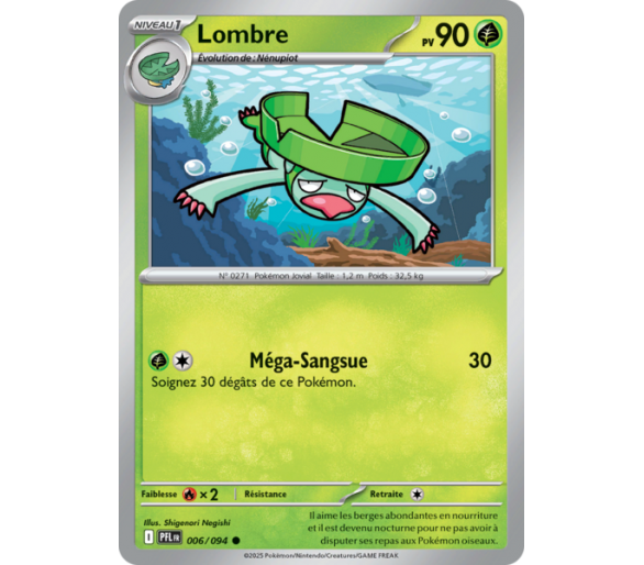 Lombre Pv 90 006/094 - Carte Commune Reverse - Méga-Évolution Flammes Fantasmagoriques