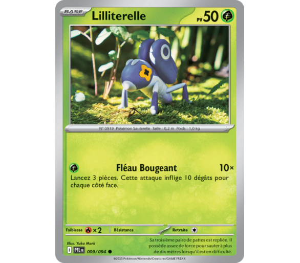 Lilliterelle Pv 50 009/094 - Carte Commune Reverse - Méga-Évolution Flammes Fantasmagoriques