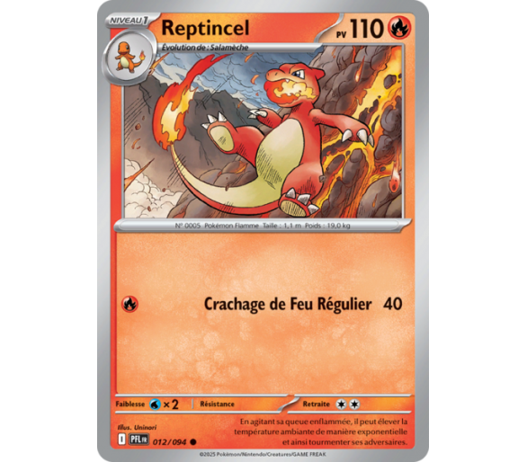 Salamèche Pv 80 011/094 - Carte Commune - Méga-Évolution Flammes Fantasmagoriques