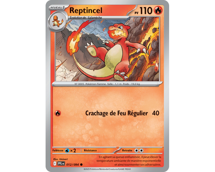 Salamèche Pv 80 011/094 - Carte Commune - Méga-Évolution Flammes Fantasmagoriques