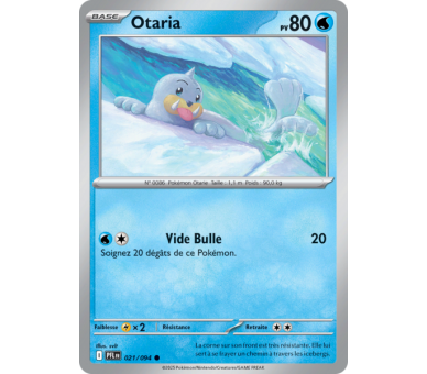 Otaria Pv 80 021/094 - Carte Commune Reverse - Méga-Évolution Flammes Fantasmagoriques