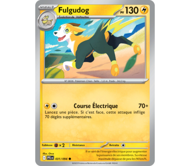 Fulgudog Pv 130 031/094 - Carte Commune Reverse - Méga-Évolution Flammes Fantasmagoriques