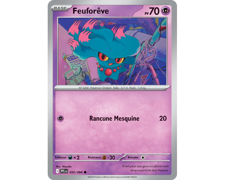 Feuforêve Pv 70 035/094 - Carte Commune Reverse - Méga-Évolution Flammes Fantasmagoriques
