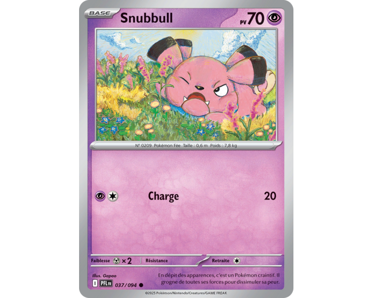 Snubbull Pv 70 037/094 - Carte Commune Reverse - Méga-Évolution Flammes Fantasmagoriques