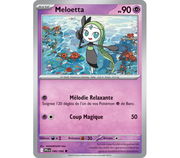 Meloetta Pv 90 040/094 - Carte Peu Commune Reverse - Méga-Évolution Flammes Fantasmagoriques