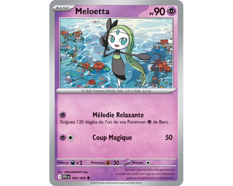 Meloetta Pv 90 040/094 - Carte Peu Commune Reverse - Méga-Évolution Flammes Fantasmagoriques