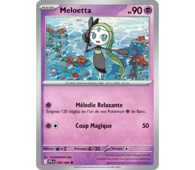 Meloetta Pv 90 040/094 - Carte Peu Commune Reverse - Méga-Évolution Flammes Fantasmagoriques