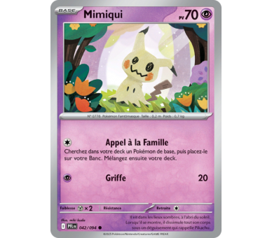 Mimiqui Pv 70 042/094 - Carte Commune Reverse - Méga-Évolution Flammes Fantasmagoriques