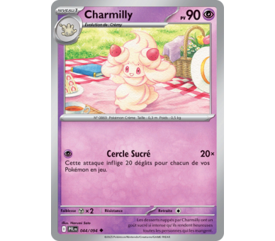 Charmilly Pv 90 044/094 - Carte Peu Commune Reverse - Méga-Évolution Flammes Fantasmagoriques