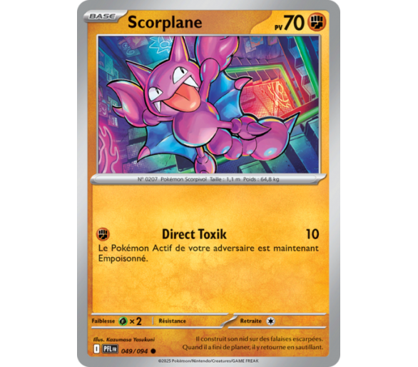 Scorplane Pv 70 049/094 - Carte Commune Reverse - Méga-Évolution Flammes Fantasmagoriques