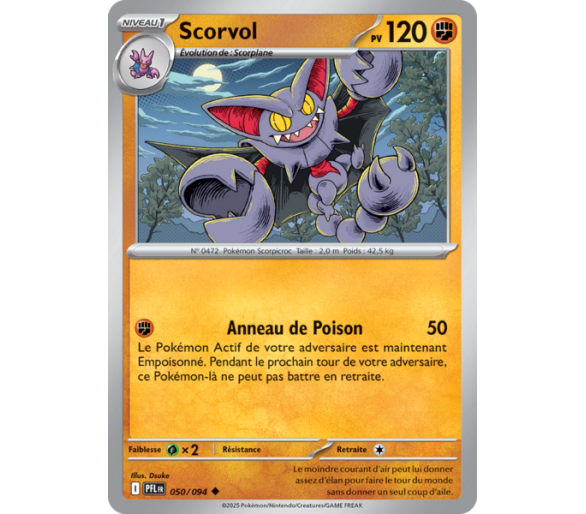 Scorvol Pv 120 050/094 - Carte Peu Commune - Méga-Évolution Flammes Fantasmagoriques