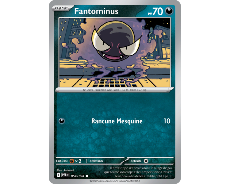 Fantominus Pv 70 054/094 - Carte Commune - Méga-Évolution Flammes Fantasmagoriques