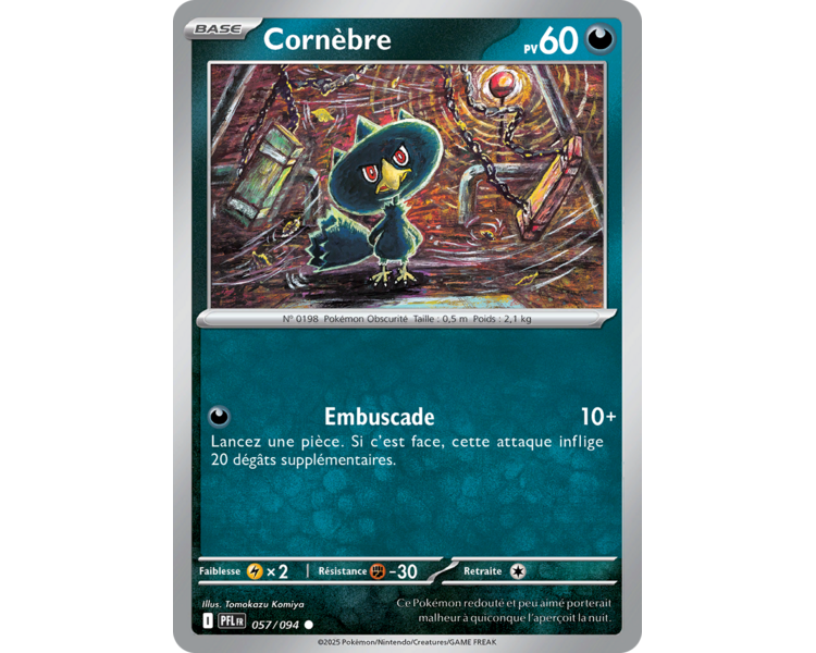 Cornèbre Pv 60 057/094 - Carte Commune Reverse - Méga-Évolution Flammes Fantasmagoriques