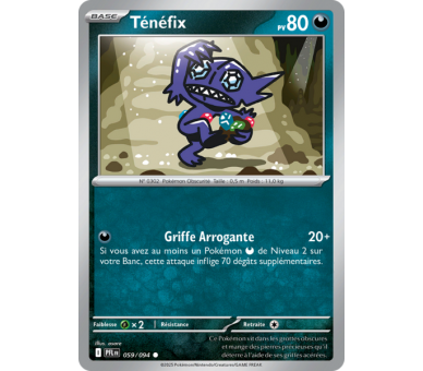 Ténéfix Pv 80 059/094 - Carte Commune Reverse - Méga-Évolution Flammes Fantasmagoriques