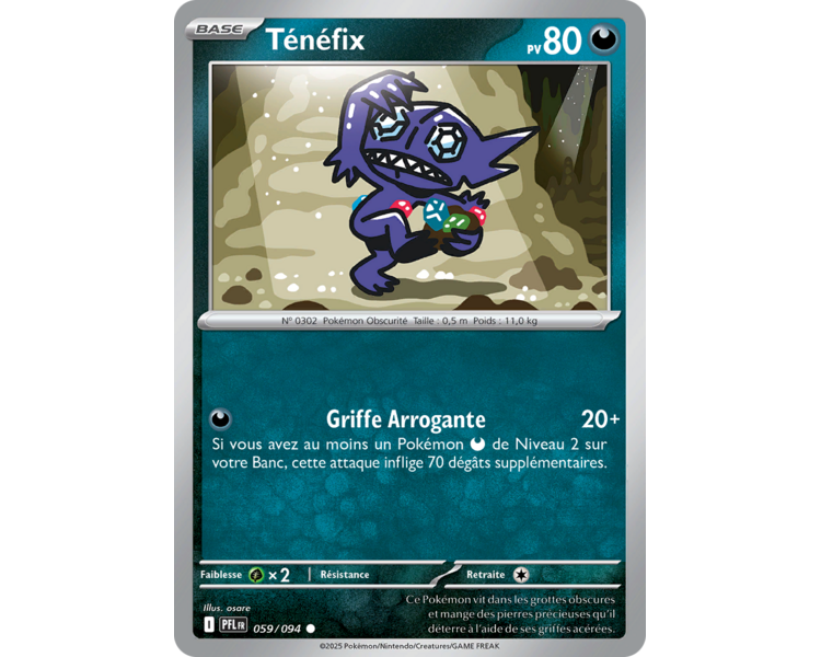 Ténéfix Pv 80 059/094 - Carte Commune Reverse - Méga-Évolution Flammes Fantasmagoriques