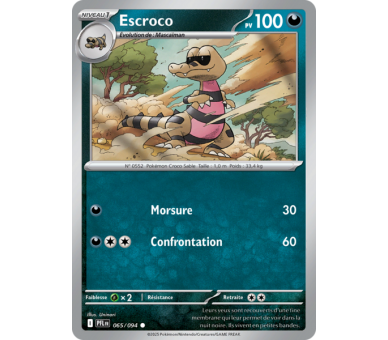 Escroco Pv 100 065/094 - Carte Commune Reverse - Méga-Évolution Flammes Fantasmagoriques