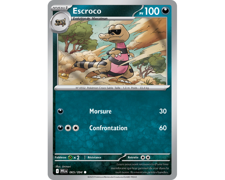 Escroco Pv 100 065/094 - Carte Commune Reverse - Méga-Évolution Flammes Fantasmagoriques