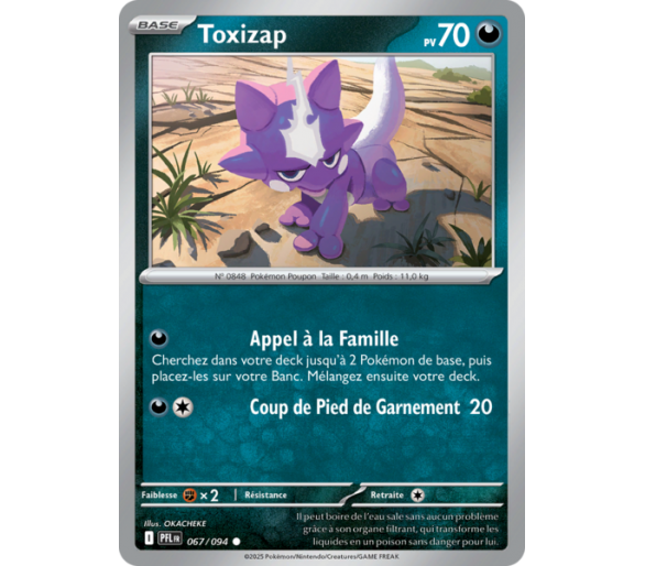 Toxizap Pv 70 067/094 - Carte Commune Reverse - Méga-Évolution Flammes Fantasmagoriques