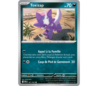 Toxizap Pv 70 067/094 - Carte Commune Reverse - Méga-Évolution Flammes Fantasmagoriques