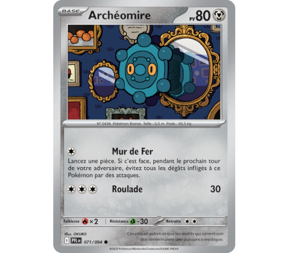 Archéomire Pv 80 71/094 - Carte Commune Reverse - Méga-Évolution Flammes Fantasmagoriques