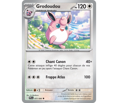 Grodoudou Pv 120 77/094 - Carte Peu Commune Reverse - Méga-Évolution Flammes Fantasmagoriques