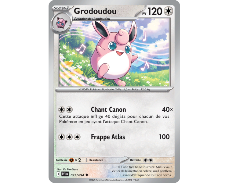 Grodoudou Pv 120 77/094 - Carte Peu Commune Reverse - Méga-Évolution Flammes Fantasmagoriques