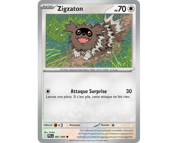 Zigzaton Pv 70 81/094 - Carte Commune Reverse - Méga-Évolution Flammes Fantasmagoriques