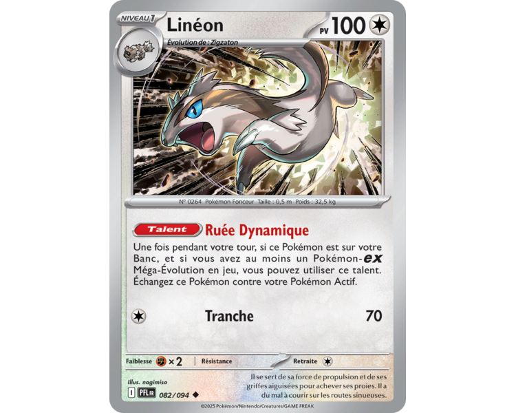 Linéon Pv 100 82/094 - Carte Peu Commune Reverse - Méga-Évolution Flammes Fantasmagoriques
