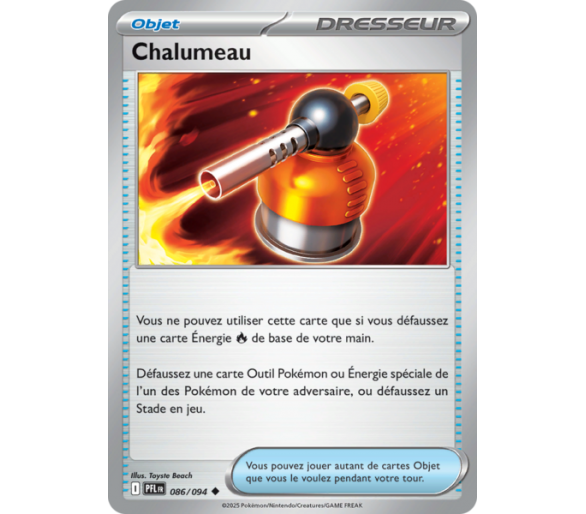 Objet Chalumeau 086/094 - Carte Peu Commune Reverse - Méga-Évolution Flammes Fantasmagoriques