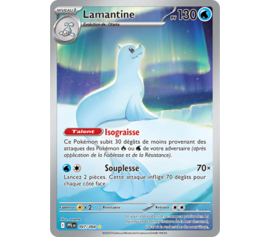 Lamantine Pv 130 97/094 - Carte Illustration rare Secrète - Méga-Évolution Flammes Fantasmagoriques