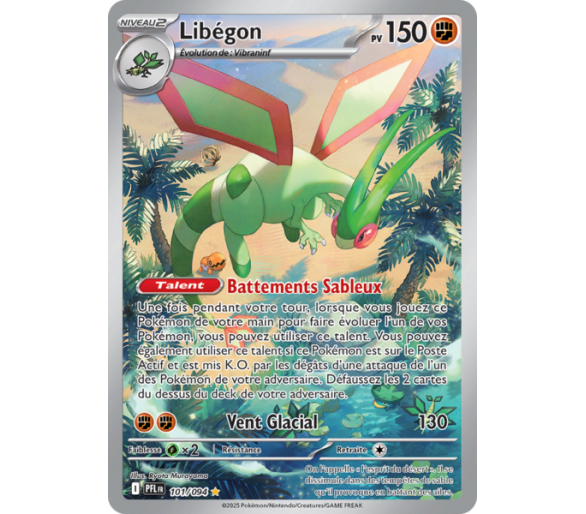 Libégon Pv 150 101/094 - Carte Illustration rare Secrète - Méga-Évolution Flammes Fantasmagoriques